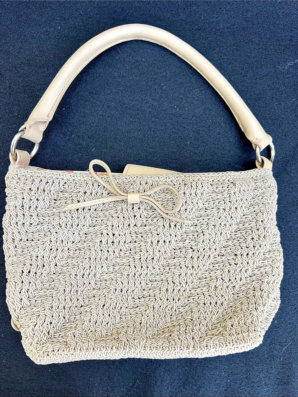 Liz Claiborne Woven Shoulder Bag in Cream